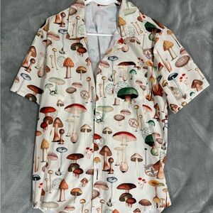 Mushroom Print Short Sleeve Shirt